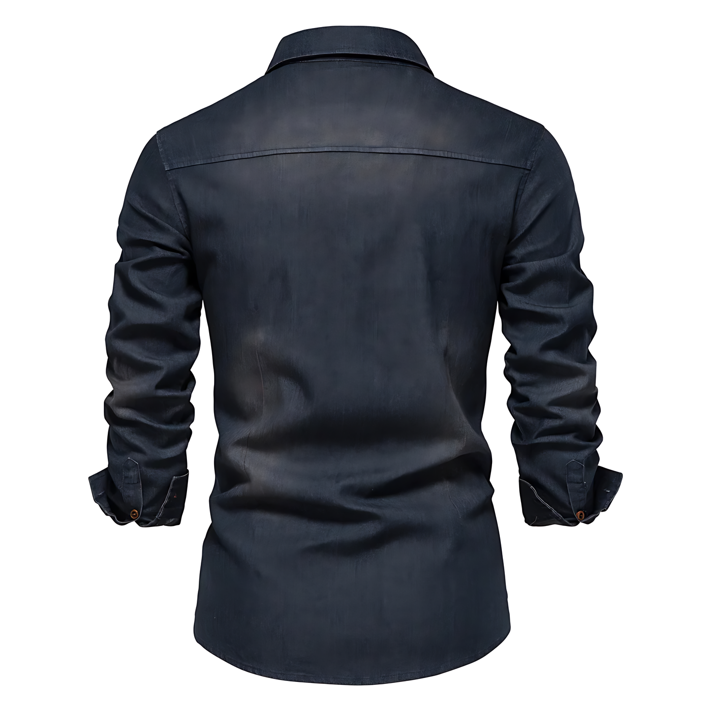 AdaptiveFit Cotton Denim Shirt - Tailored for Men