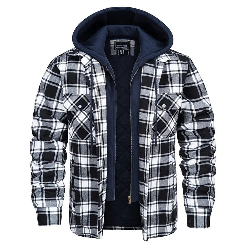 Lewis - Quilted Lining Flannel Hoodie