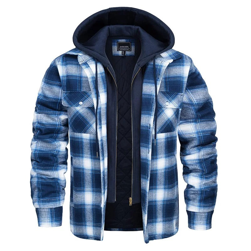 Lewis - Quilted Lining Flannel Hoodie