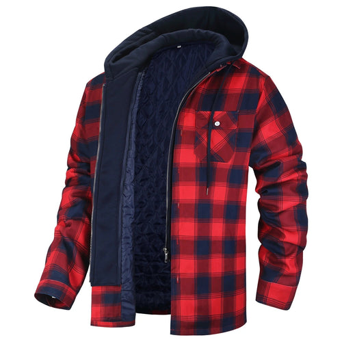 Lewis - Quilted Lining Flannel Hoodie